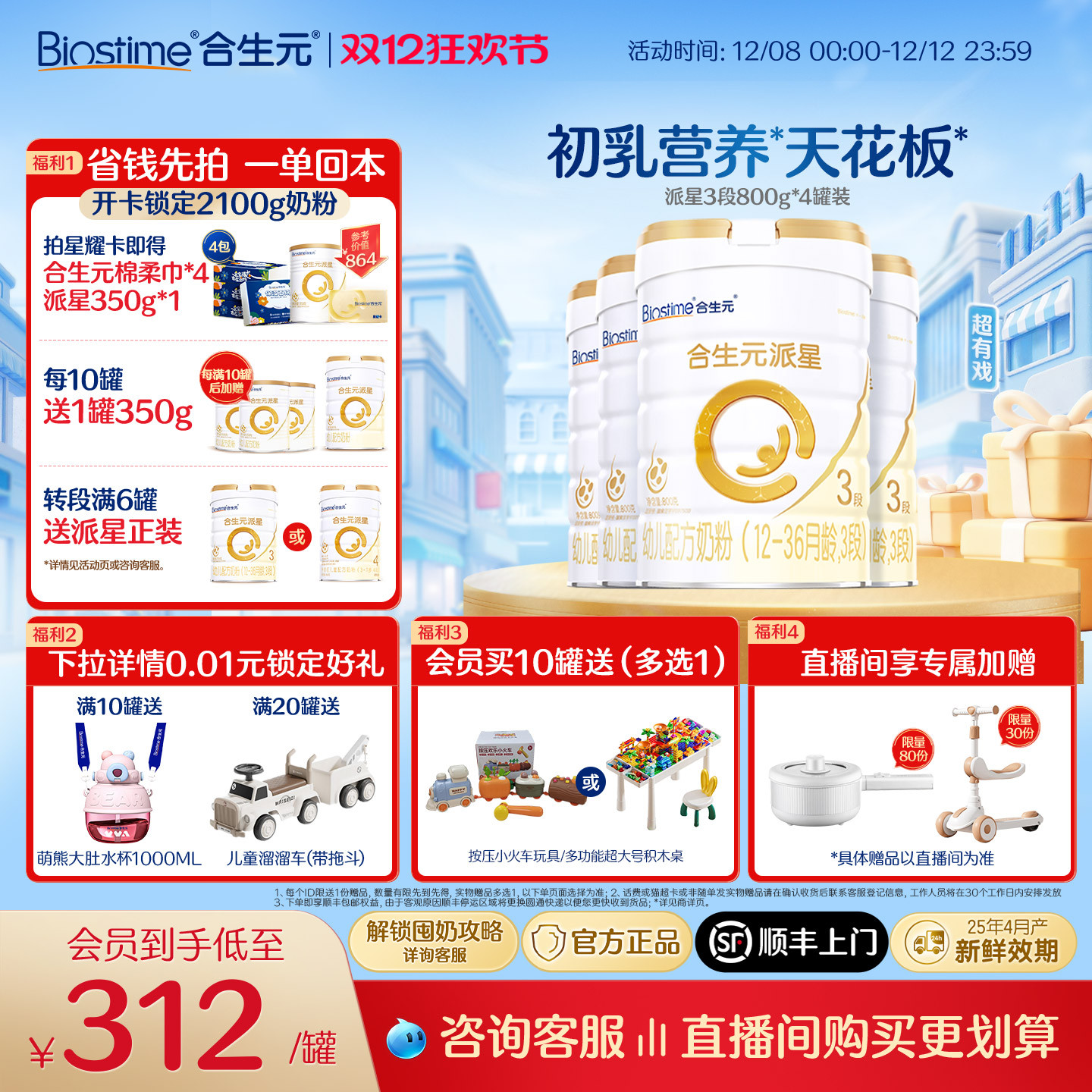 ˫12ԪٷƷ3Ӥ׶ţ̷800g ˳ٴ 1247.96Ԫ