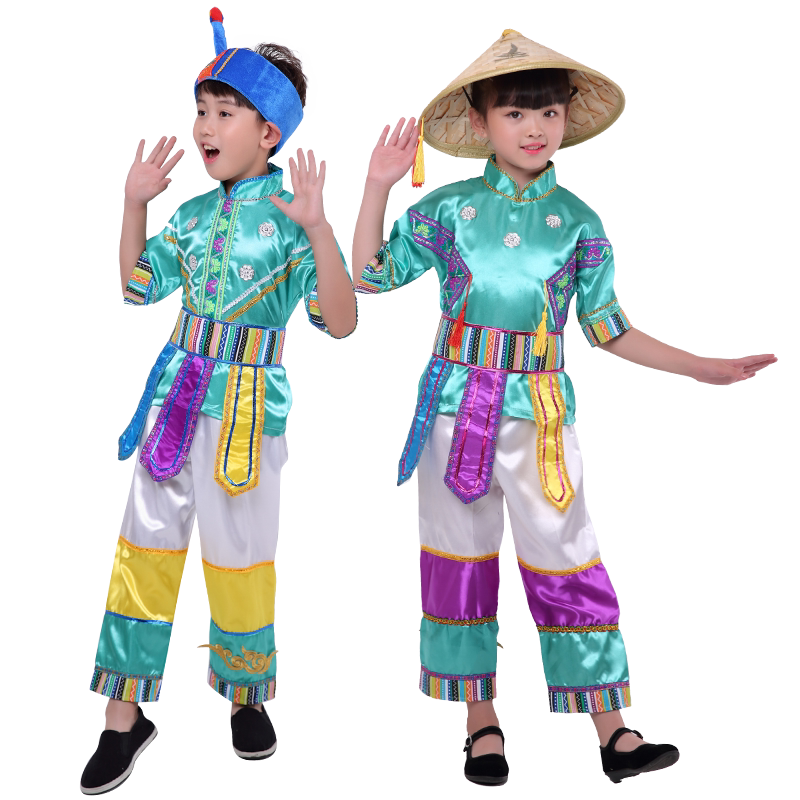 六一小学生毛南族舞蹈表演服