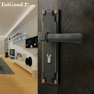 泰好铜锁 SM1312 世连泰好门锁黄铜室内锁全铜简欧实心执手房门锁