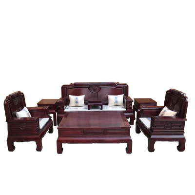 实木沙发非洲金玉如意茶几组合