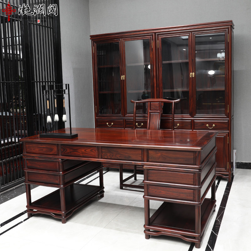 红木书桌 印尼黑酸枝明式办公桌 阔叶黄檀仿古书桌书柜实木老板桌|ruв категории жилой мебели, комплект мебели, в исследовании комплект мебели, книги в шкаф, столы и стулья + - от Buy2taobao.com для оказания профессиональной услуги покупки агента Taobao