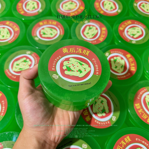 黄瓜冻膜 新质感猪皮冻 很韧扎泡响 黄瓜味很清新哦白露slime