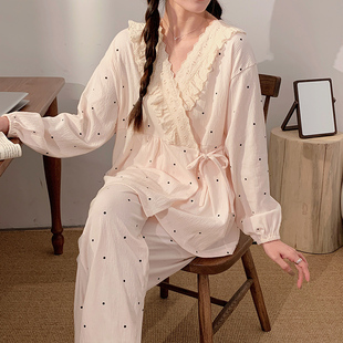 孕妇宽松大码套装春秋睡衣产后哺乳月子服空调房夏待产薄款家居服