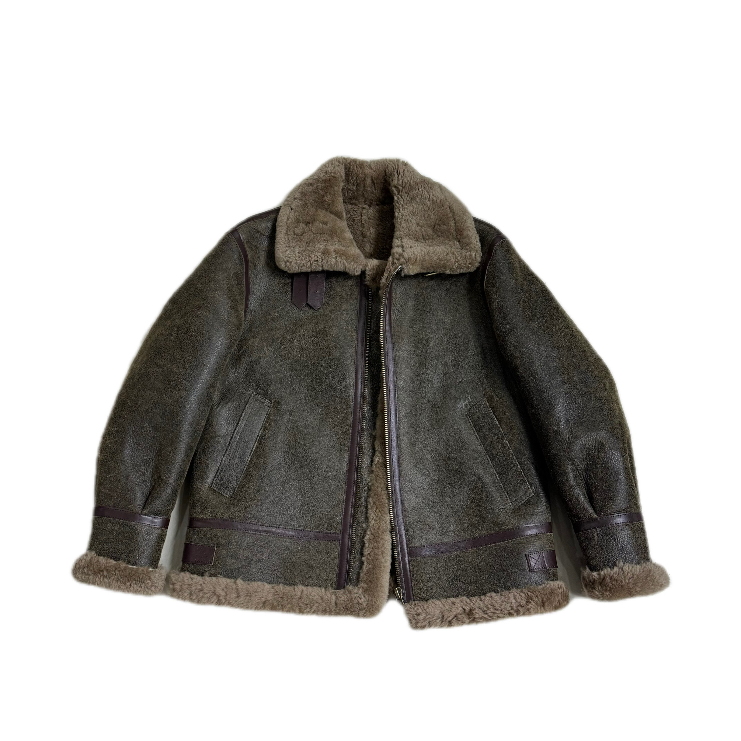 오리지널 생태 모피 올인원 남성  가죽  모피 코트 겨울 두꺼운 코트 옷깃 복고풍 모피 코트 양피