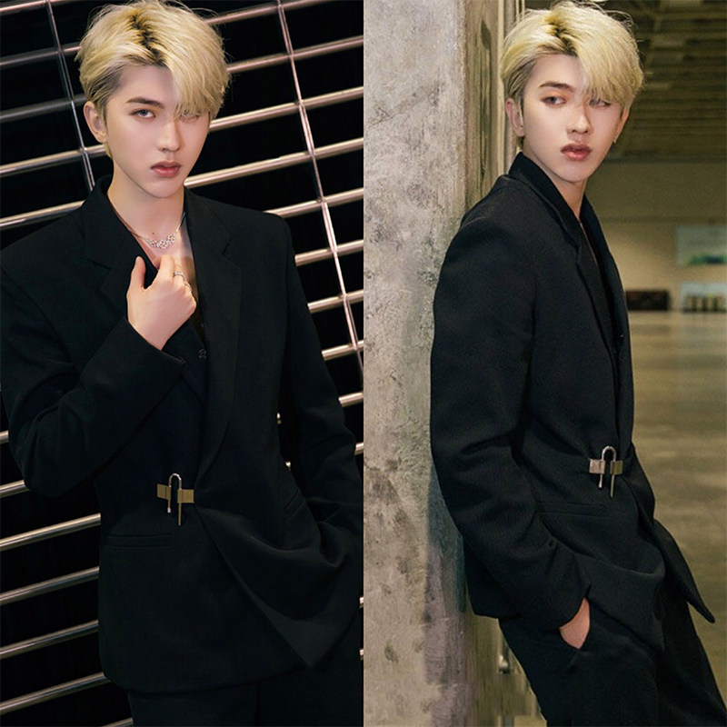 fmario 蔡徐坤同款范丞丞王嘉尔高级锁扣西装西服大衣男女