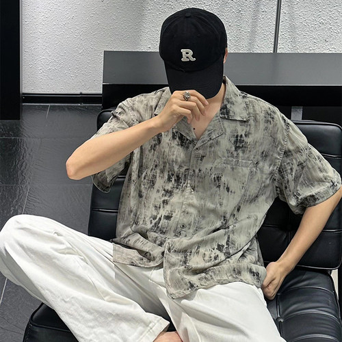 新中式蜡染扎染衬衫衬衣