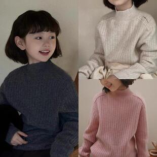 男女童高领毛衣秋2026新款洋气儿童时髦针织衫打底衫秋冬加厚长袖