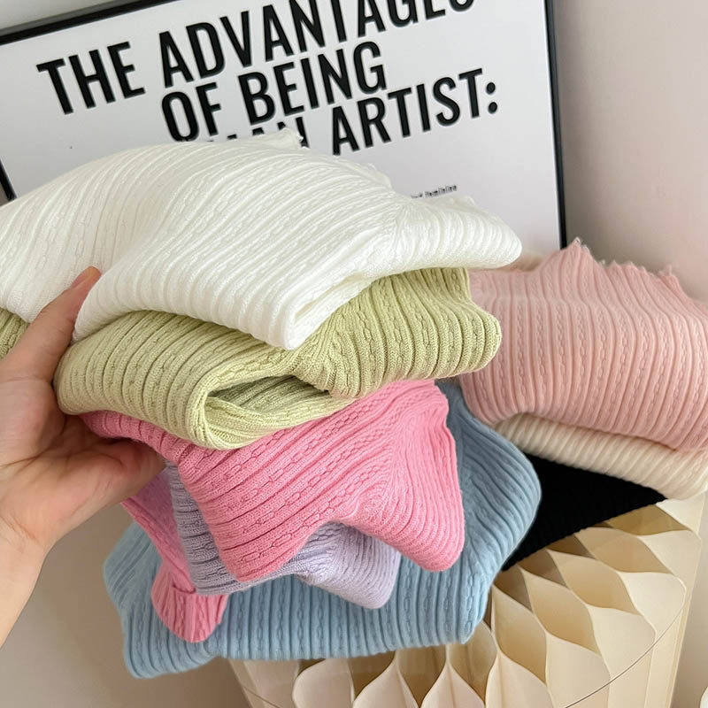 女童套头毛衣公主针织衫女宝宝蕾丝领衣服儿童毛线打底衫2026圆领