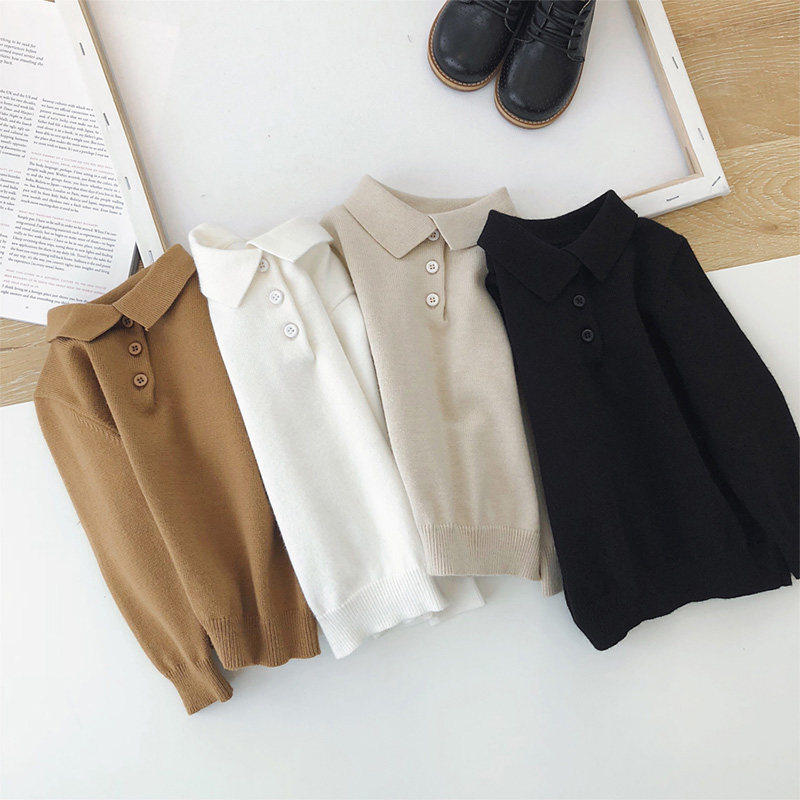 男童毛衣2026年秋冬中小儿童翻领针织衫上衣男宝宝内搭打底纯色男