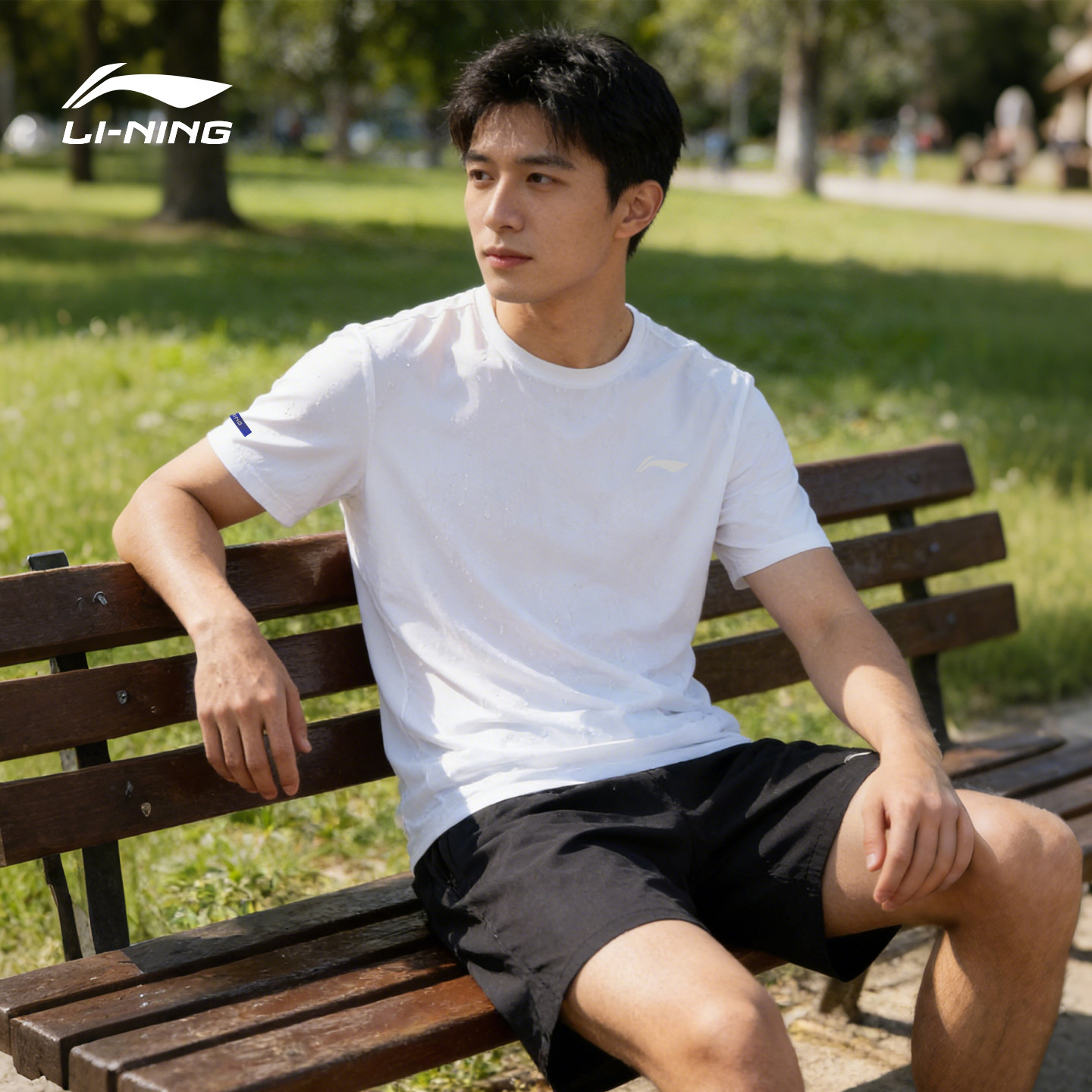 李宁跑步运动套装男士健身衣服夏季户外紧身速干衣短袖训练服女款