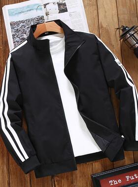 春秋男士外套休闲运动防风防水夹克潮流立领上衣薄款宽松男装褂子