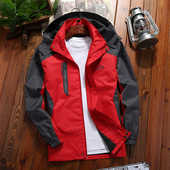 春秋男士 户外登山服褂子防风防水夹克上衣 外套冲锋衣休闲宽松薄款