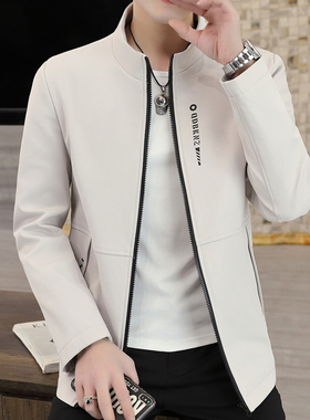 春秋男士外套潮流韩版立领夹克薄款休闲男装上衣修身帅气百搭褂子