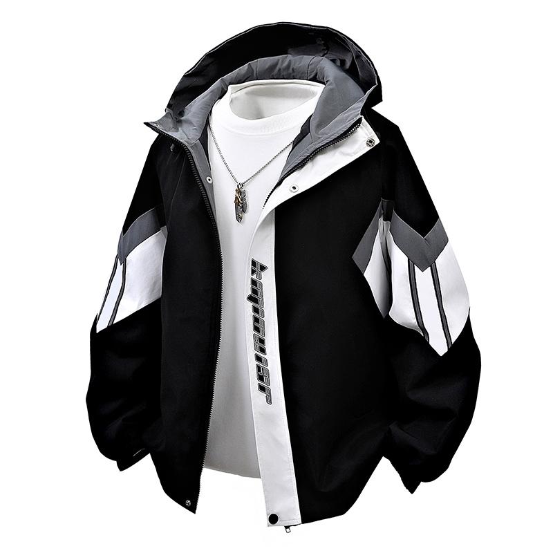 春秋男士外套休闲百搭连帽夹克潮