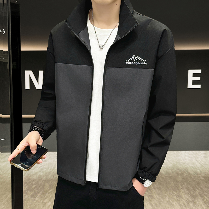 春秋男士外套休闲立领夹克冲锋衣