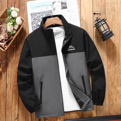 春秋男士外套休闲运动立领夹克男