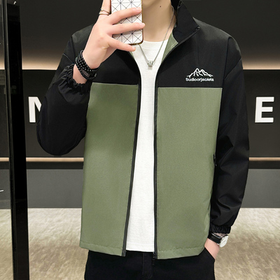 男士外套春秋潮流休闲立领夹克男