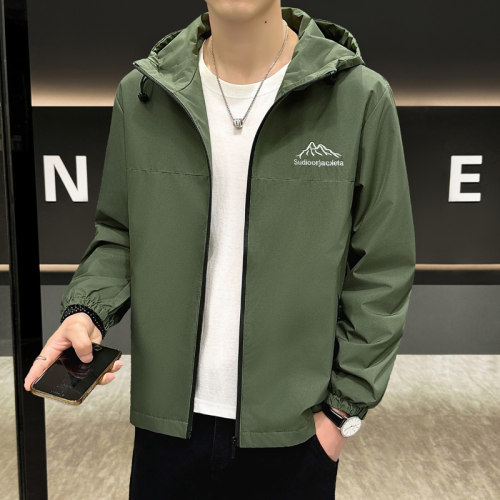 春秋季男士外套休闲百搭连帽夹克