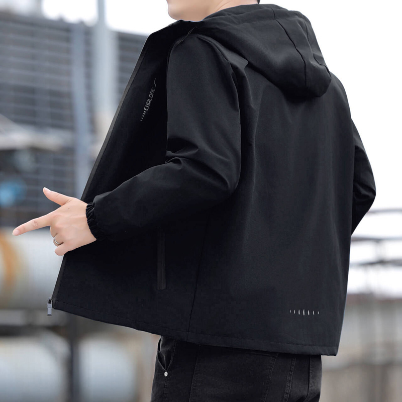 春秋男士外套潮流休闲连帽夹克男