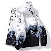 上衣百搭帅气男装 外套男春秋迷彩连帽男士 夹克青少年学生薄款 褂子