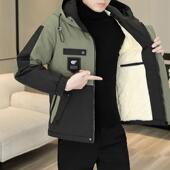 加绒加厚男士 棉服 连帽棉袄帅气百搭保暖男装 棉衣外套冬季 潮流韩版