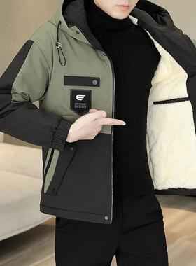 加绒加厚男士棉衣外套冬季潮流韩版连帽棉袄帅气百搭保暖男装棉服