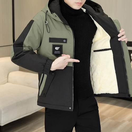 加绒加厚棉衣男冬季保暖百搭帅气