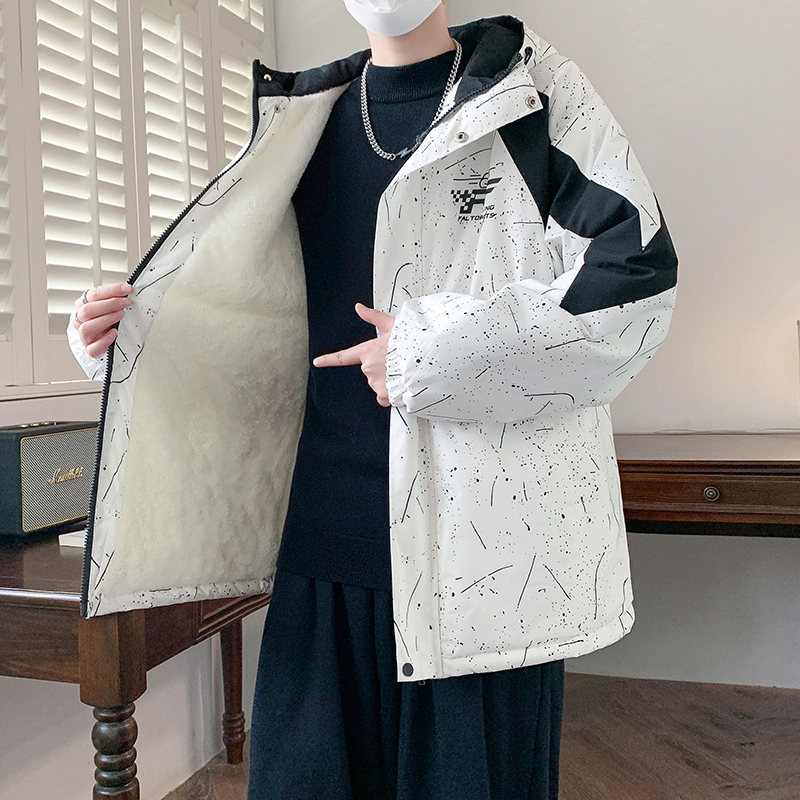 加绒加厚男士外套秋冬季保暖夹克