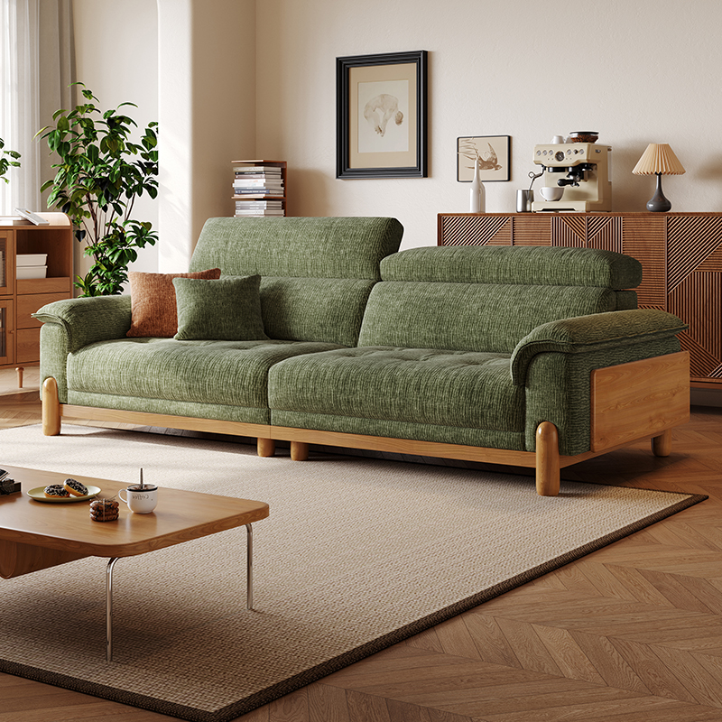 拉芙菲/LFF云舒原木风布艺沙发