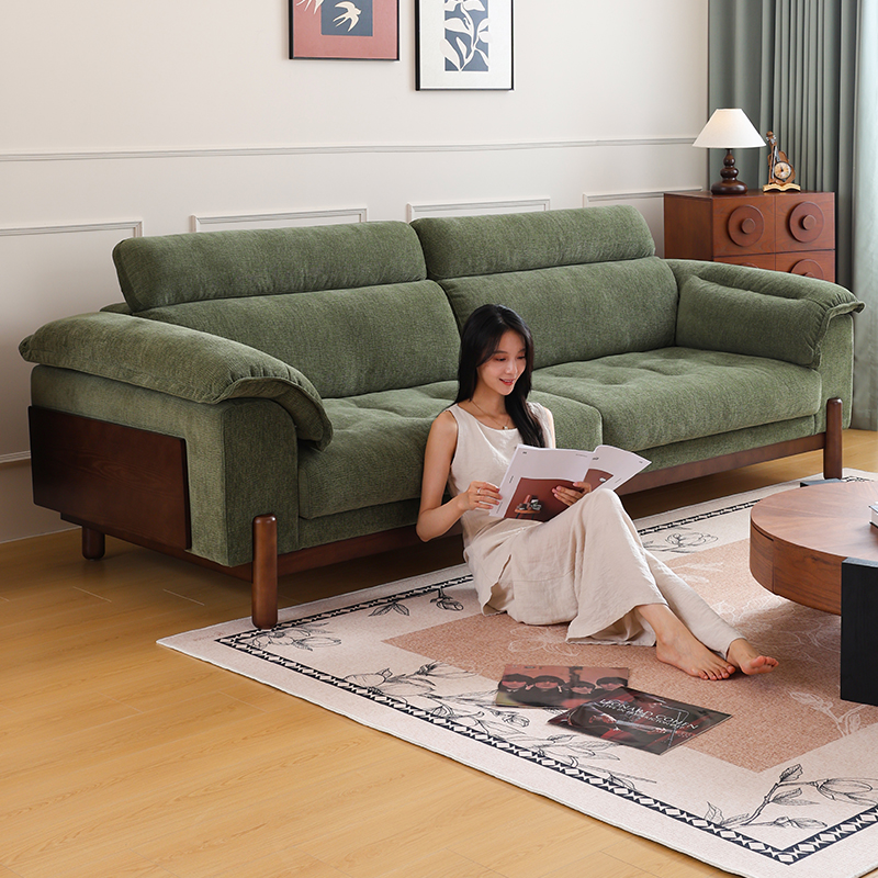 拉芙菲/LFF云舒原木风布艺沙发