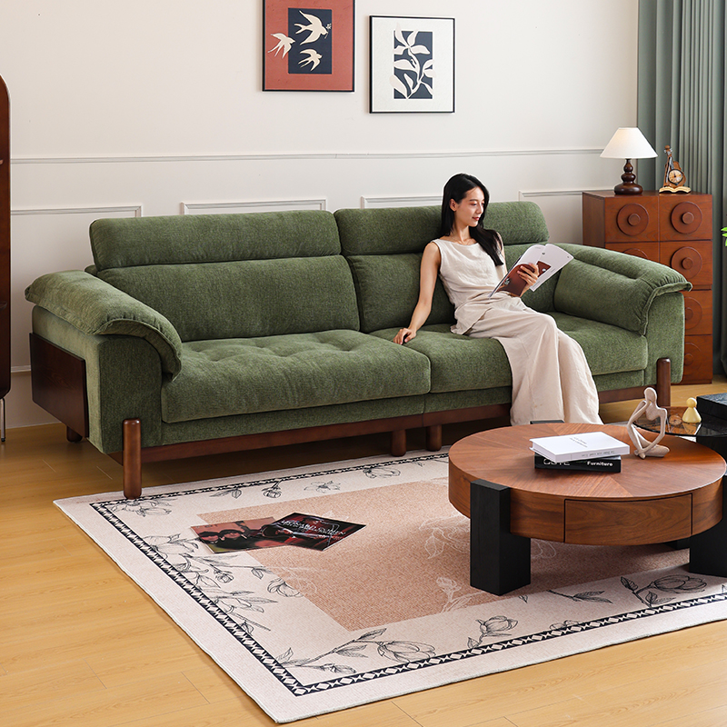 拉芙菲/LFF云舒原木风布艺沙发