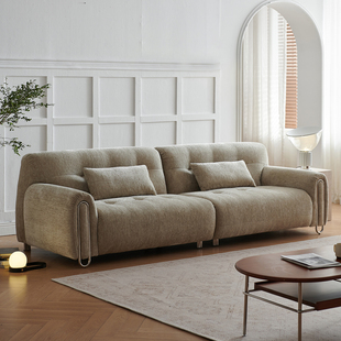 拉芙菲中古风谷雨沙发雪尼尔布艺沙发法式复古直排直排沙发客厅