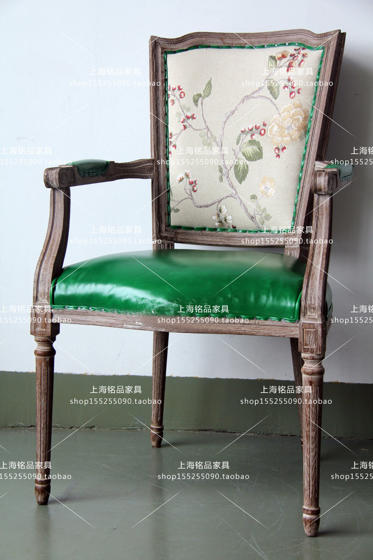 American style rural Neoclassical Armchair European style leisure time Single sofa French solid wood green Study Chairs Dining chairin the Residential furniture , Class Seats , Chairs , Chair  category - from Buy2taobao.com to provide professional Taobao agent buy service