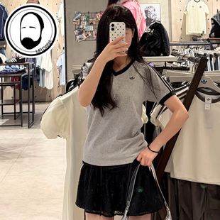 Adidas阿迪达斯三叶草夏季女子运动休闲短袖T恤KU4771