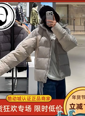 Adidas阿迪达斯正品新款冬季男子连帽拼接休闲运动羽绒服KC2496