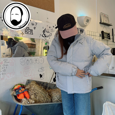 PUMA彪马 冬季男女情侣款鸭绒防风连帽保暖羽绒服外套940164-02