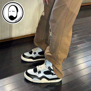 AJ4 新丝绸 FZ8585 Jordan 070 休闲鞋 白黑篮球鞋 Air 白月光