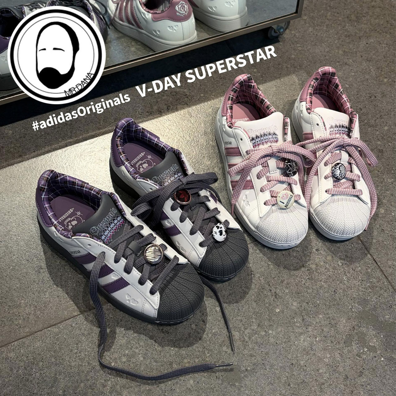 Adidas三叶草26年春季男女情人节款运动板鞋贝壳头KH8023 KZ7157