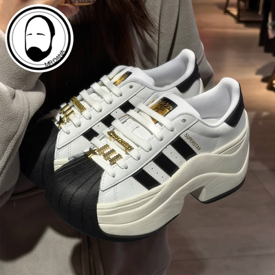 Adidas阿迪达斯三叶草贝壳头鞋女SUPERSTAR BOLD厚底运动鞋JR9895