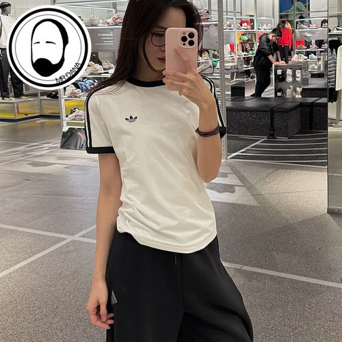 Adidas三叶草26年春季女子短款经典款运动短袖T恤KD3684 KD3683