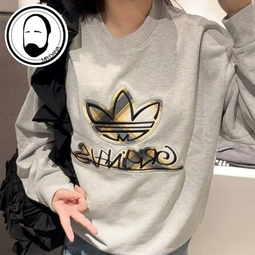 Adidas阿迪达斯三叶草新款炫彩大logo运动休闲卫衣 KC0117 KC0116