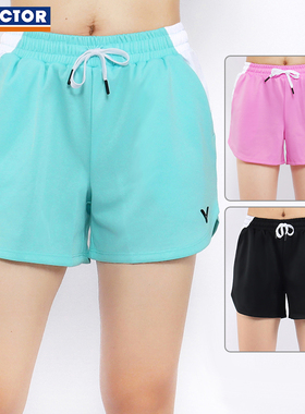 易干VICTOR胜利运动裤羽毛球服女款 维克多透气针织运动短裤29201
