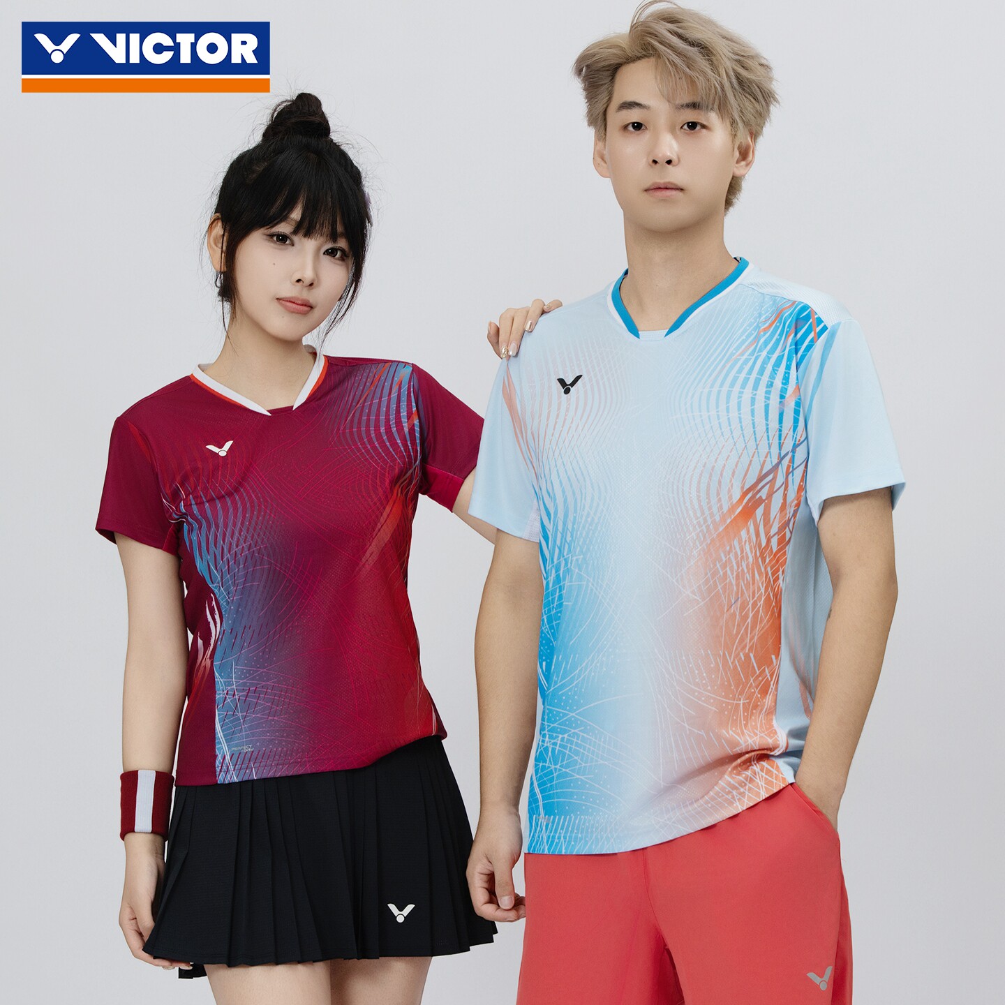 VICTOR胜利羽毛球服威克多男女款清爽舒适针织运动短袖T恤T-