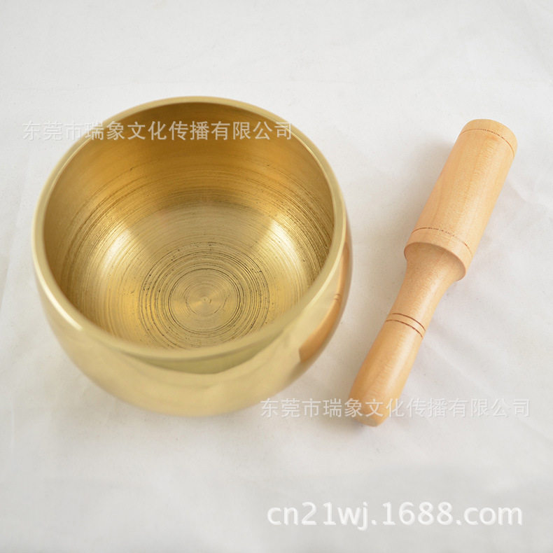 铜罄发声碗黄铜/日式大小号颂钵/麟纹佛音碗修/行/钵转经