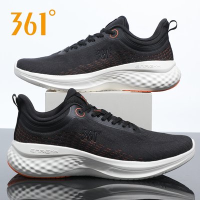 361跑步鞋男轻便减震训练鞋男学生百搭运动鞋子透气网面男鞋黑色