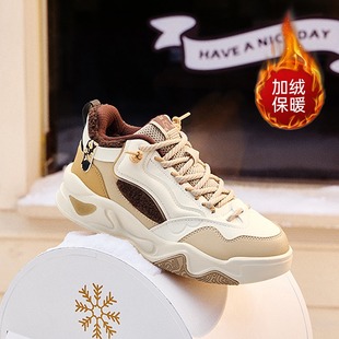 骨头鞋361加绒女鞋运动鞋2025冬季新款加毛休闲鞋大棉鞋高帮板鞋