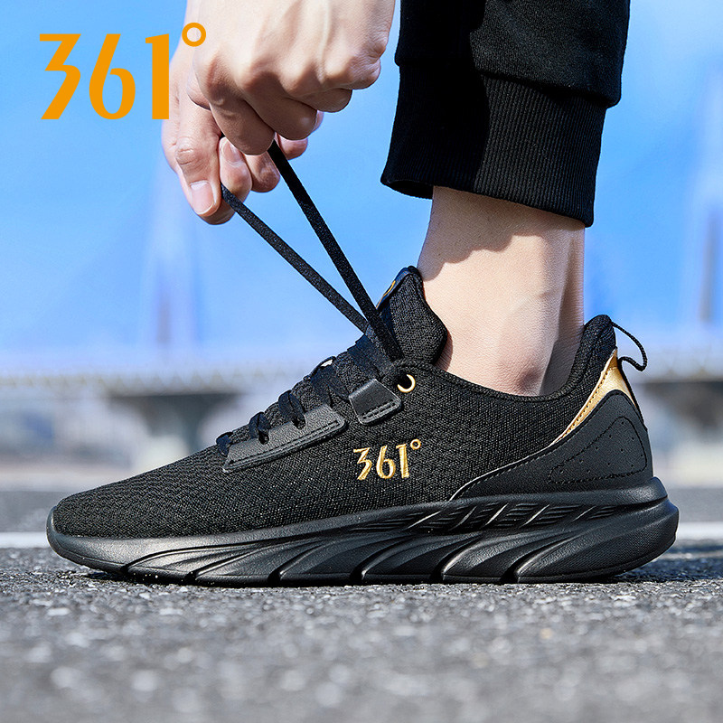 361男鞋运动鞋男2026春季新款男士网面透气黑色跑步鞋休闲鞋子夏