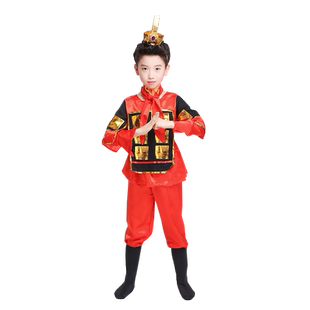 儿童古代士兵服装演出服男将军盔甲戏曲汉服满江红合唱朗诵表演服