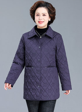 妈妈春秋夹棉外套轻薄羽绒棉服