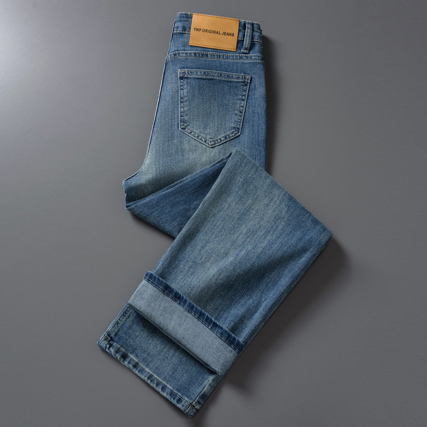 复古窄版阔腿牛仔裤女2026新款春秋高腰宽松小个子弹力烟管直筒裤